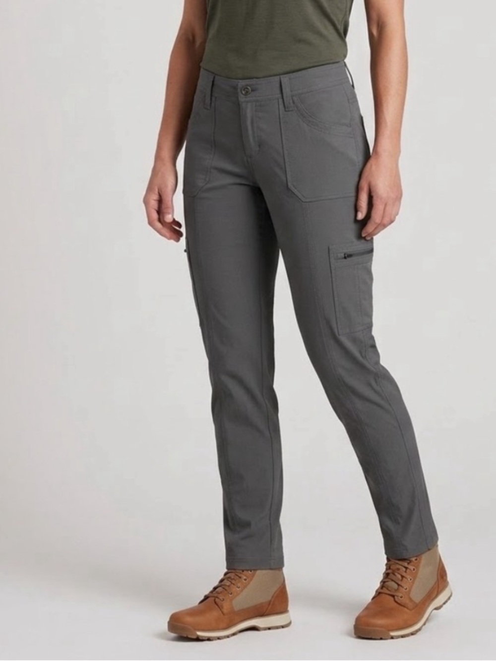 KÜHL Horizn Skinny Pants Charcoal Gray Size 8 Reg Stretch Cargo Hiking #6276